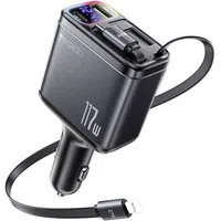 Caricabatterie Auto con Cavo USB-C / Lightning Yesido Y63 Display, 117W, 3A, 1 x USB-A - 1 x USB-C, Grigio — 3
