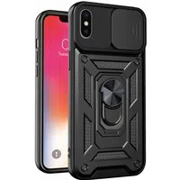 Custodia per Apple iPhone XS / X, Techsuit, CamShield, Nera — 3