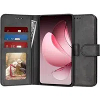 Custodia per Oppo Reno13 FS 5G / Reno13 F 4G / Reno13 F, Techsuit, Diary Book, Nera — 3