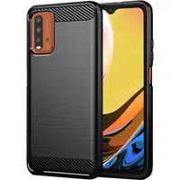 Custodia per Xiaomi Redmi 9 Power / 9T, Techsuit, Carbonio, Nera — 3