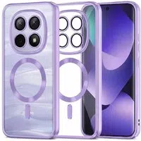 Custodia MagSafe per Xiaomi Poco M8 / Redmi Note 15 5G / Note 15 4G, Techsuit, Luxury Crystal, Viola Chiaro — 3