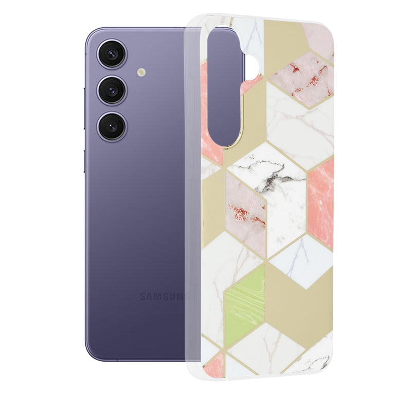 Techsuit Custodia per Samsung Galaxy S24+ S926, Techsuit, Marble, Viola