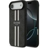 Custodia MagSafe per Apple iPhone 17 Air, Guess, 4G Printed Stripes, Nera — 3