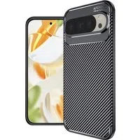 Custodia per Google Pixel 9 Pro, Techsuit, CarbonFiber, Nera — 3
