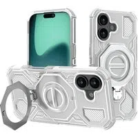 Custodia per Apple iPhone 16, Techsuit, Carbon Shield Pro, Bianca — 3