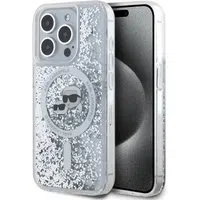 Custodia MagSafe per Apple iPhone 15 Pro Max, Karl Lagerfeld, Liquid Glitter Karl & Choupette's Heads, Trasparente — 3