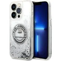 Custodia per Apple iPhone 14 Pro, Karl Lagerfeld, Liquid Glitter RSG, Argento — 3