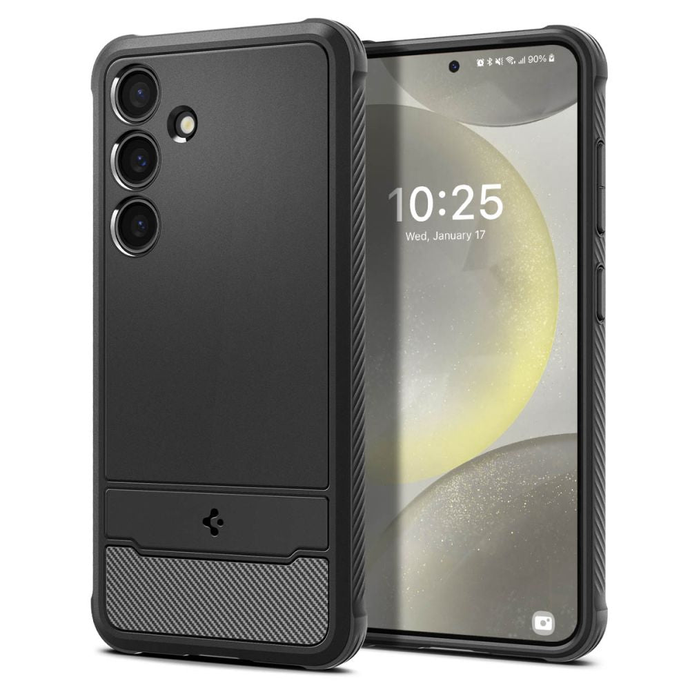 Spigen Custodia per Samsung Galaxy S24 S921, Spigen, Rugged Armour, Nero ACS07346