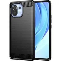 Custodia per Xiaomi 11 Lite 5G NE / Mi 11 Lite 5G / 11 Lite, Techsuit, Carbonio, Nera — 3