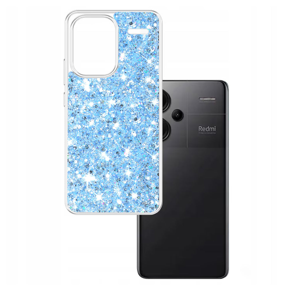 Custodia per Xiaomi Redmi Note 13 Pro+, Techsuit, Sparkly Glitter, Blu