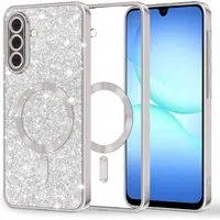 Custodia MagSafe per Samsung Galaxy A17 4G / A17 5G, Techsuit, Luxury Glitter, Argento — 3