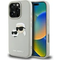 Custodia per Apple iPhone 16 Pro Max, Karl Lagerfeld, 3D Rubber Karl & Choupette, Beige — 3