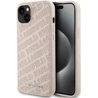 Custodia per Apple iPhone 15, Karl Lagerfeld, Diagonal Quilted K Pattern, Rosa — 3