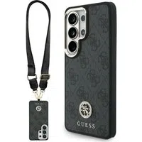 Custodia MagSafe per Samsung Galaxy S26 Ultra S948, GUESS, 4G Big Rhinestone Triangle Strap, Nera — 3