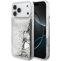 Custodia per Apple iPhone 17 Pro, Guess, Liquid Glitter Charms, Argento — 3