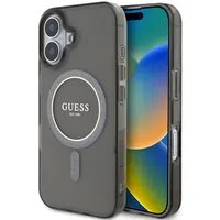 Custodia MagSafe per Apple iPhone 16, Guess, IML Glitter Circle, Nera — 3