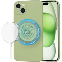 Custodia MagSafe per Apple iPhone 15 Plus, Techsuit, SoftFlex, Matcha — 3