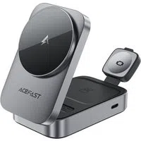 Caricabatterie Wireless Rete Acefast E22 3in1, 22.5W, 1.67A, Grigio — 3