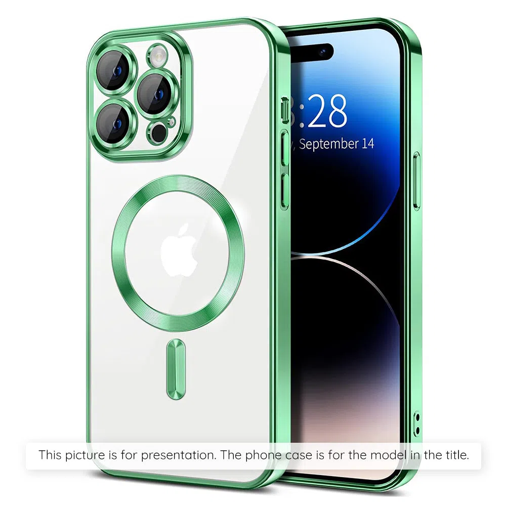 Custodia MagSafe per Apple iPhone 17 Air, Techsuit, Luxury Crystal, Verde Chiaro — 2