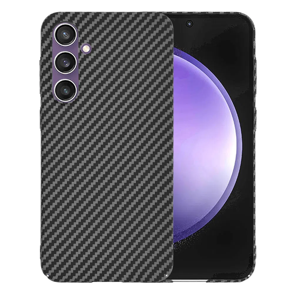 Custodia per Samsung Galaxy S23 FE S711, Techsuit, Carbonite FiberShell, Nera — 2