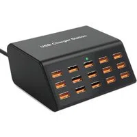 Caricatore Stazione OEM HW15, 100W, 2A, 15 x USB-A, Nero — 3