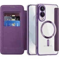 Custodia MagSafe per Samsung Galaxy S25 Edge S937, Techsuit, SmartMag Book, Viola — 3