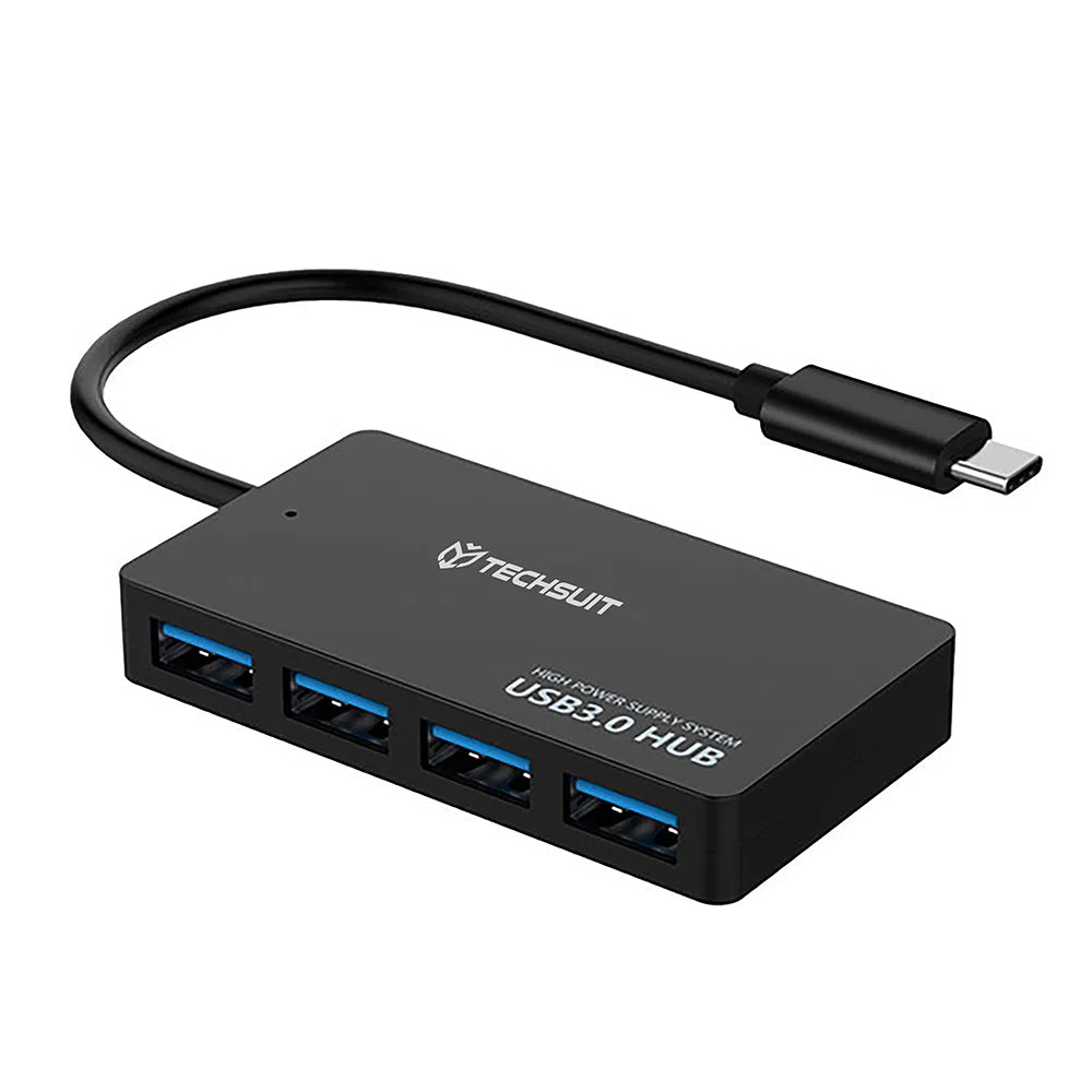 Hub USB-C Techsuit H16 QuantumNode, 4in1, Nero — 2