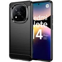Custodia per Xiaomi Redmi Note 14 Pro+ 5G, Techsuit, Carbonio, Nera — 3