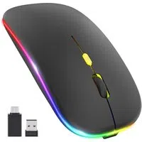 Mouse Wireless Techsuit M1, RGB, 1600DPI, BT / Wi-Fi, Nero — 3