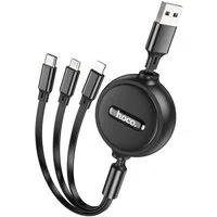 Cavo di Ricarica USB-A - Lightning / microUSB / USB-C HOCO X75 3in1, 18W, 1m, Nero — 3