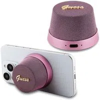 Cassa Portatile Bluetooth Guess Stand Magnetico Script Metallo, 3W, Rosa — 3