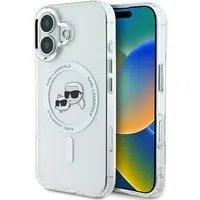 Custodia MagSafe per Apple iPhone 16 Plus, Karl Lagerfeld, IML Metal Karl & Choupette's Heads, Bianca — 3