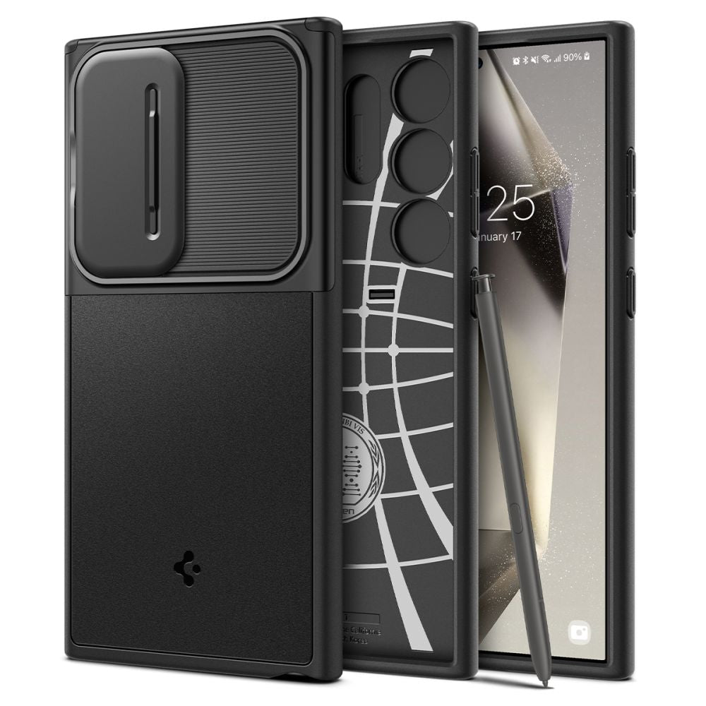 Spigen Custodia per Samsung Galaxy S24 Ultra S928, Spigen, OPTIK ARMOR, Nera ACS07313