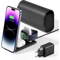 Caricabatterie Wireless Retea ESR Travel Bag 3in1, 15W, 1.67A, Nero — 3