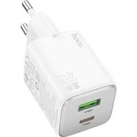 Caricabatterie Rete HOCO N41, 20W, 3A, 1 x USB-A - 1 x USB-C, Bianco — 3