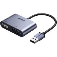 Adattatore Video UGREEN CM449, USB-A - HDMI / VGA, Grigio — 3