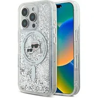Custodia MagSafe per Apple iPhone 16 Pro Max, Karl Lagerfeld, Liquid Glitter Karl & Choupette's Heads, Trasparente — 3