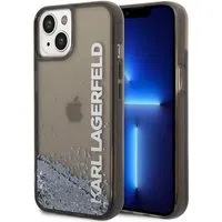 Custodia per Apple iPhone 14, Karl Lagerfeld, Liquid Glitter KL Logo, Nera — 3