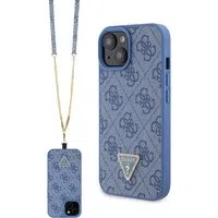 Custodia per Apple iPhone 15, Guess, Crossbody 4G Metal Logo, Blu — 3