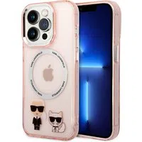 Custodia MagSafe per Apple iPhone 14 Pro Max, Karl Lagerfeld, Karl & Choupette Aluminium, Rosa — 3