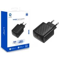 Caricabatterie Rete Lito LC22, 45W, 3A, 2 x USB-C, Nero — 3