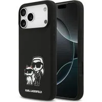 Custodia per Apple iPhone 17 Pro Max, Karl Lagerfeld, Sketch and Logo Karl & Choupette, Nera — 3