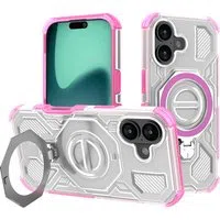 Custodia per Apple iPhone 16, Techsuit, Carbon Shield Pro, Rosa — 3