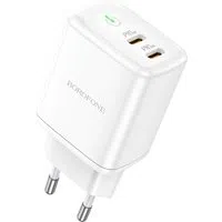 Caricabatterie di rete Borofone BN9, 35W, 3A, 2 x USB-C, bianco — 3