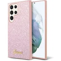 Custodia per Samsung Galaxy S24 Ultra S928, Guess, Glitter Script, Rosa — 3