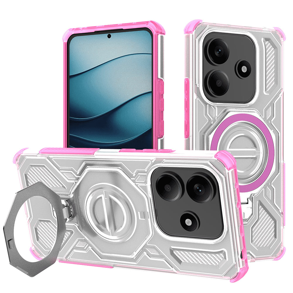 Custodia per Xiaomi Redmi Note 14 5G, Techsuit, Carbon Shield Pro, Rosa