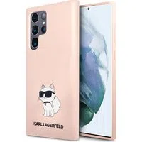 Custodia per Samsung Galaxy S23 Ultra S918, Karl Lagerfeld, Silicone Choupette, Rosa — 3