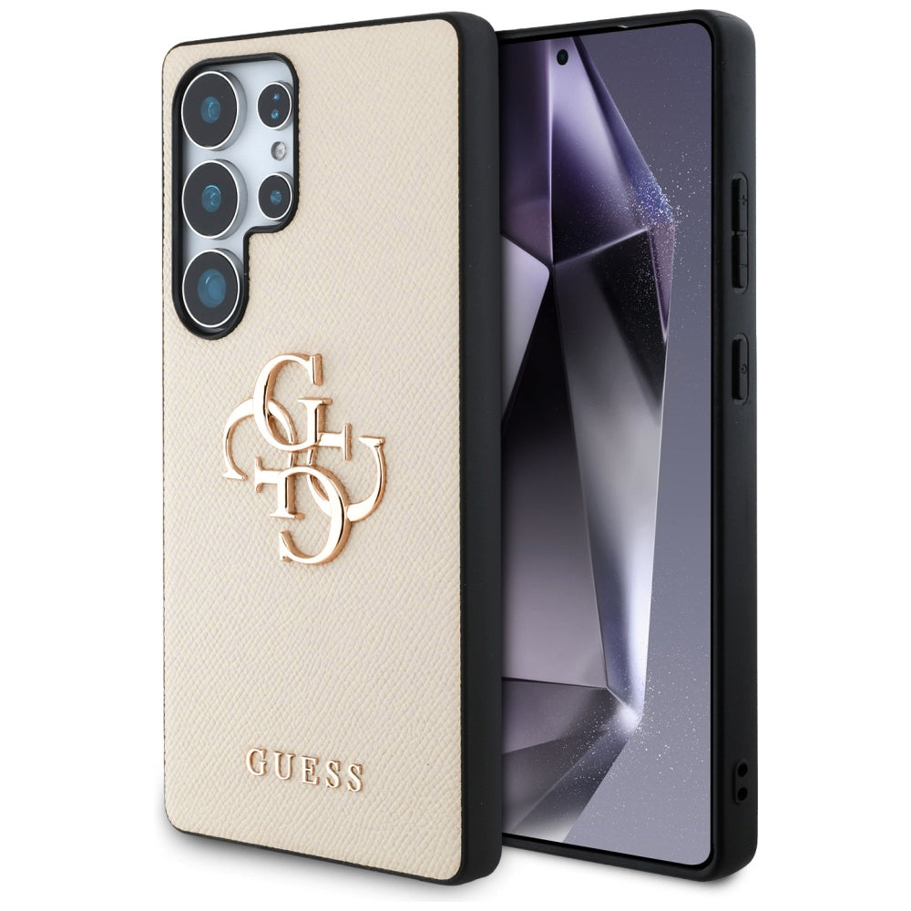 Guess Custodia per Samsung Galaxy S25 Ultra S938, Guess, 4G Grained Big and Classic Logo, Beige