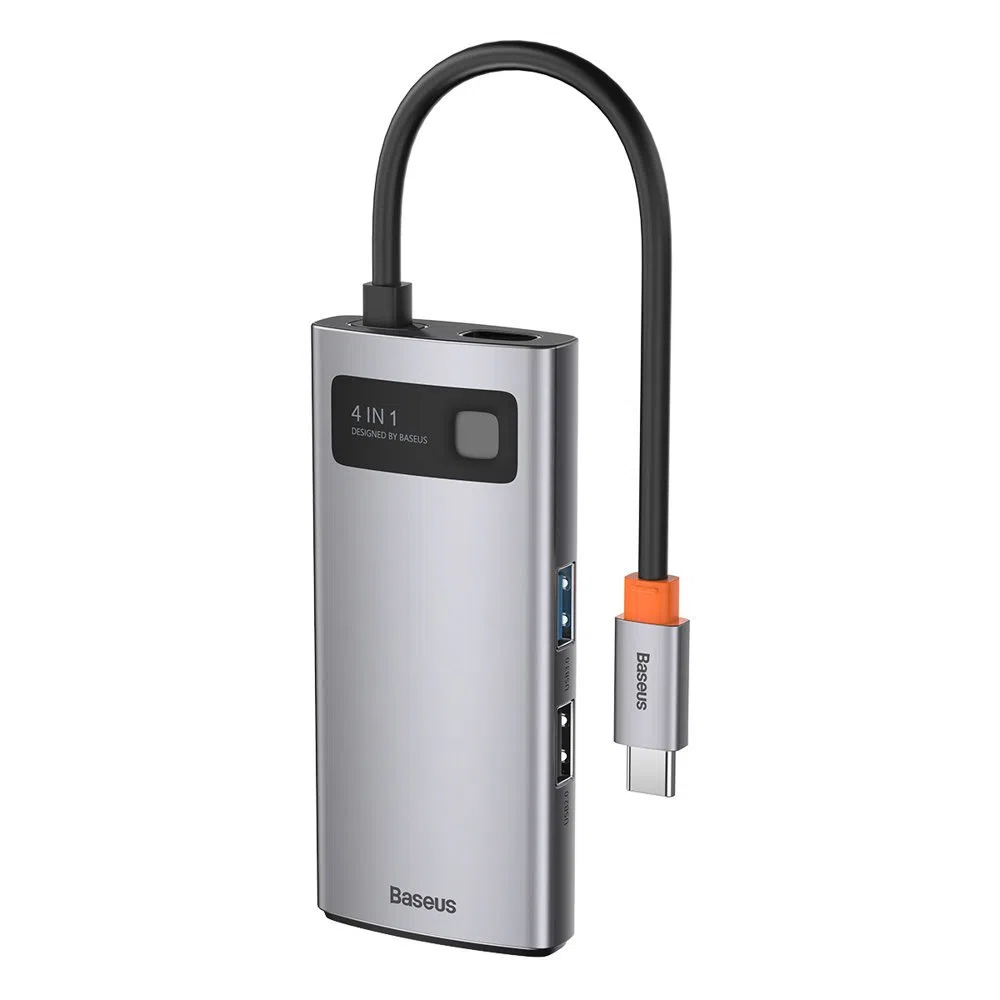 Hub USB-C Baseus Metal Gleam, 2 x USB-A - 1 x USB-C - 1 x HDMI, grigio CAHUB-CY0G — 2