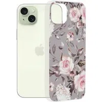 Custodia per Apple iPhone 15 Plus, Techsuit, Marble, Grigio — 3